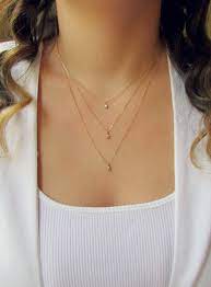 Triple Gold Layered Necklace Set Dainty Gold Necklace Gold Necklace Set Layered Necklaces Cz N Gold Necklace Layered Layered Necklace Set Gold Necklace Set