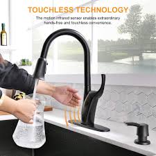 Maybe you would like to learn more about one of these? Matte Black Single Handle One Hole Pull Out Kitchen Sink Faucet Appaso Touchless Kitchen Faucet With Pull Down Sprayer Motion Sensor Activated Hands Free Kitchen Faucet Kitchen Faucets Kitchen Sink Faucets Emosens Fr