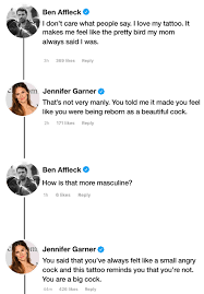 Ben afflecks tattoos although he has a handful of tattoos the one that has gotten the most media coverage by far is his back tattoo. Jennifer Garner Hates Ben Affleck S Tattoo With Good Reason Mock Diaries