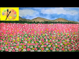 For boys and girls, kids and adults, teenagers and toddlers, preschoolers and older kids at school. Flowers Field Landscape Drawing Painting Time Lapse Video Painting With Oil Paints