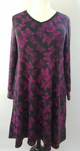 Details About Medium Lularoe Emily Dress Charcoal Black Magenta Purple Butterflies Pockets 05