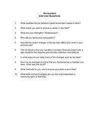 Check list of top 100 updated accounting interview questions along with answers. Sample Interview Questions And Answers For Accounting Staff Examplepapers