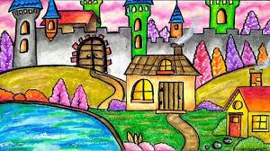 Cara menggambar dan mewarnai pemandangan rumah dan gunung www.youtube.com/c/susiartanddrawing. Cara Menggambar Dan Mewarnai Tema Pemandangan Rumah Kastil Dengan Gradasi Warna Crayon Oil Pastel Youtube