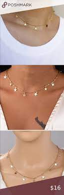 Brandy Melville Bliss Gold Star Choker Womens Jewelry Necklace Star Charm Necklace Chokers