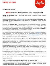 You may be interested in. Airasia On Twitter Press Release Airasia Back With The Biggest Free Seats Campaign Ever