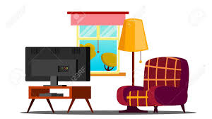 Find cartoon living room stock images in hd and millions of other royalty free stock photos illustrations and vectors in the shutterstock collection. Home Interior Vector Living Room Classic Furniture Tv Isolated Royalty Free Cliparts Vectors And Stock Illustration Image 114278567