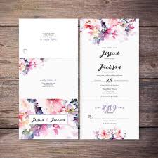 Printable Flower Watercolor Seal And Send Wedding Invite Pink Floral Send N Seal Wedding Invitation All In One Invitation Jessica Floral Wedding Invitations Wedding Invitations Flower Wedding Invitation