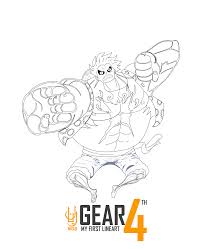 Luffy's growth of devil fruit has always been depicted in the form of gears. One Piece Gear Fourth Lineart By Rayennexi On Deviantart