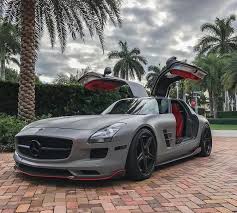 Sls In Matte Grey With A Red Interior Car Photos Hd Dream Cars Luxury Cars