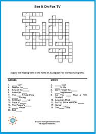 No pencil or eraser required! Tv Crossword Puzzles Fox Tv Shows