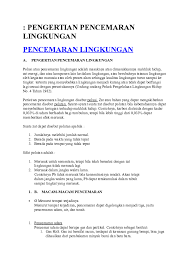 Suatu zat yang menyebabkan terjadinya pencemaran disebut. Doc Pengertian Pencemaran Lingkungan Pencemaran Lingkungan Ailaa Fathiyyarizqi Academia Edu
