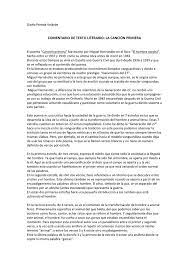 La métrica para este poema, se extrae en gran medida del análisis métrico, ya visto con anterioridad. Comentario De Texto Literario La Cancion Primera