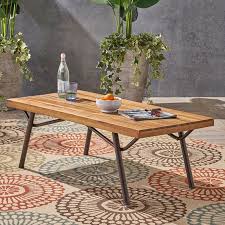 Industrial solid acacia wood coffee table, live edge coffee table with steel frame. Walmart For Salma Outdoor Acacia Wood Coffee Table Teak Accuweather Shop