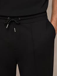 Reiss Stretch-Jersey Tailored Joggers in Black - REISS