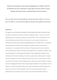Pdf Ethnicity And Consumption