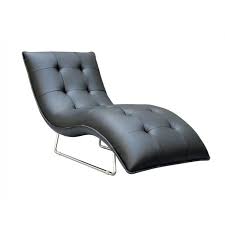 Divani Casa Samarium Modern Black Leather Chaise Upholstered Chaise Leather Chaise Lounge Chair Living Room Leather