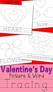 Valentine S Day Picture Word Tracing Printables Valentine Worksheets Valentines Day Pictures Valentines School