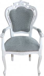 Designer stuhl modern barock weiß edelstahl esszimmerstuhl polsterstuhl neu. Casa Padrino Barock Esszimmer Stuhl Mit Armlehnen Grau Blau Antik Weiss Designer Stuhl Luxus Qualitat