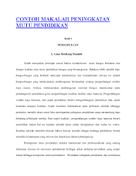 Contoh Makalah Peningkatan Mutu Pendidikan Hendriks Richardo Academia Edu