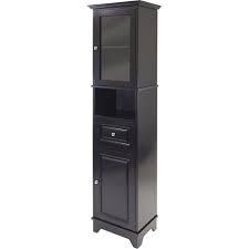 Alps tall cabinet with glass door and drawer. Winsome Wood Alps Tall Cabinet With Glass Door Black Finish Walmart Com Glass Cabinet Doors Tall Cabinet Winsome Wood