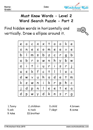 See more ideas about hidden words, hidden words in pictures, hidden picture puzzles. Word Search Puzzle 100 Must Know Words For 2nd Grade Free Printable