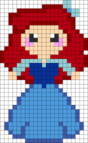 Ariel In Her Blue Dress Kandi Pattern Perler Bead Disney Perler Bead Art Fuse Bead Patterns