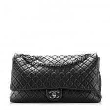 Authentic Black And White Chanel Bag Chanel Calfskin Quilted Xxl Travel Flap Bag Black Chanel Handbags Burberry Bag Shopping Chanel