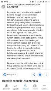 Contoh Teks Non Fiksi Tentang Kebudayaan Indonesia Brainly Co Id