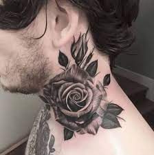 Butterfly with skull on chest with flower designs on the back. Image Result For Neck Tattoo Men Rose Neck Tattoo Neck Tattoo Neck Tattoos Women