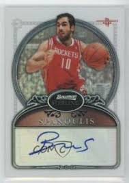 The rockets originally acquired the draft rights to spanoulis (50th overall pick) from the dallas mavericks for the draft rights to luis flores (55th overall pick) on june 27, 2004. 2006 Bowman Sterling Refractor 199 72 Vassilis Spanoulis Houston Rockets Auto Ebay