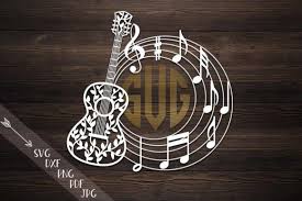 Download Guitar Circle Monogram Graphic By Cornelia Creative Fabrica Arte De Silueta Cosas De Papel Arte De Papel PSD Mockup Templates