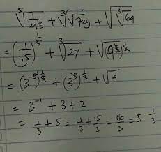 Hitung akar pangkat n dari x. Hasil Dari 5 Akar 1 243 3 Akar Akar 729 Akar 3 Akar 64 Adalah A 3 2 5 B 3 5 6 C 4 2 3 Brainly Co Id