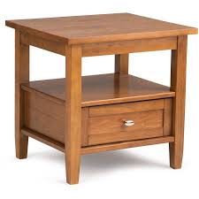 Simpli Home Warm Shaker End Side Table Walmart Com Rustic End Tables End Tables Wood End Tables