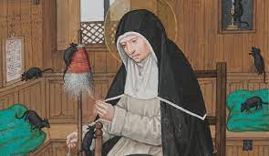 Gertrude of nivelles in an illuminated manuscript. Meet St Gertrude Cat Lady Of The Church U S Catholic