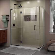 Maybe you would like to learn more about one of these? Dreamline Unidoor X 58 W X 30375 D X 72 H Hinged Shower Enclosure In Satin Black Finish Left Wall Bracket Dreamline E3280630l 09