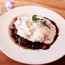 Shepherd's pie was originally conceived as a way to use up leftover pot roast or stew, but most modern versions are made with ground meat, which cooks much faster. The Cheesecake Factory Hello Kitty Foodie