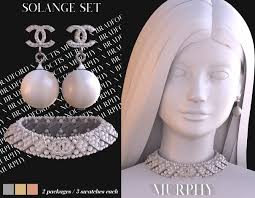 Solange Set: choker & earrings by Silence Bradford at MURPHY » Sims 4  Updates