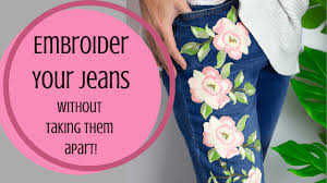 How to embroider flowers on jeans. Embroidery On Jeans Applique Method Sulky