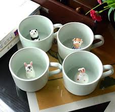 Creative Ceramic Cup Coffee Mug 3d Milk Cup With Animal Cute Cartoon Panda Rabbit Tee Cup Heat Resistant Celadon Cup Caneca Cr Ceramic Mugs Animal Mugs Pottery