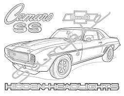 1969 chevrolet camaro zl1 1 million print out this printable stylized chevrolet camaro ss coloring page coloringanddrawings.com provides you with the opportunity to color or print your stylized. 1969 Chevy Camaro Ss With Hidden Headlights Adult Coloring Etsy