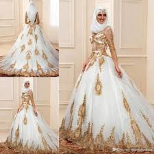 Fashion Muslim Ball Gown Wedding Dresses