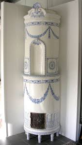 3 Kachelofen Antik Schweden Schwedisch Hohe 263 Cm Weiss Blau Rund Verziert Kacheln Kachelofen Holz Kaminofen