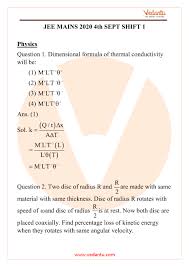Jee main 2021 paper with answer key & solutions. Jee Main 2020 Question Paper Solutions 4 September Morning