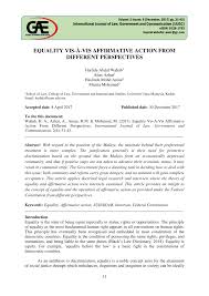 Article 153 vs common perception. Pdf Equality Vis A Vis Affirmative Action From Different Perspectives
