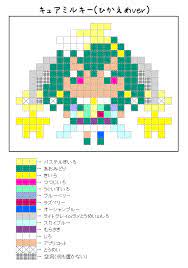 キュアミルキー 控えめver のアイロンビーズ図案 アイロンビーズ 図案 ビーズ