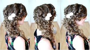 Sleekly swept to the side, these bangs are an along with curls, this look has a feathered side swept bang. Side Swept Cascading Curls Prom Homecoming Hair Braidsandstyles12 Youtube