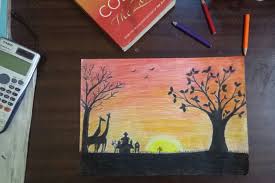 Strathmore artist papers on instagram: Pencil Colour Drawing Of Sunset Time The Beautiful Part Of The Day Steemit