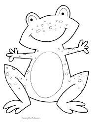 Frog Coloring Page To Print And Color Applique Frog Coloring Pages Easy Coloring Pages Shape Coloring Pages