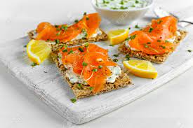 This recipe utilizes the leftovers from tea smoked salmon recipe. Homemade Crispbread Toast With Smoked Salmon Melted Cheese And Stock Photo Picture And Royalty Free Image Image 71088864