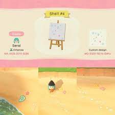 Made Some Sea Shells For My Beach You Can Find The Other Designs Through My Creator Code Anima Animal Crossing Animal Crossing 3ds Animal Crossing Funny